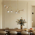 Renata Ribbed Smoke Glass Branch Linear Chandelier