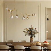 Renata Ribbed Smoke Glass Branch Linear Chandelier