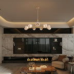 Renata Ribbed Smoke Glass Round Horizontal Chandelier
