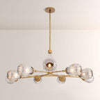 Renata Ribbed Smoke Glass Round Horizontal Chandelier