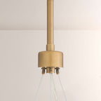 Renata Ribbed Smoke Glass Round Horizontal Chandelier