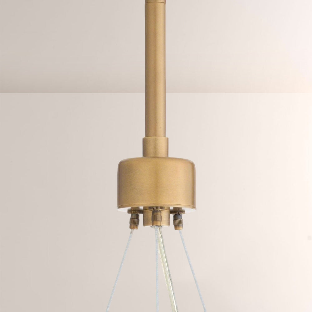Renata Ribbed Smoke Glass Round Horizontal Chandelier