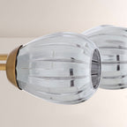 Renata Ribbed Smoke Glass Round Horizontal Chandelier