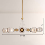 Renata Ribbed Smoke Glass Round Horizontal Chandelier