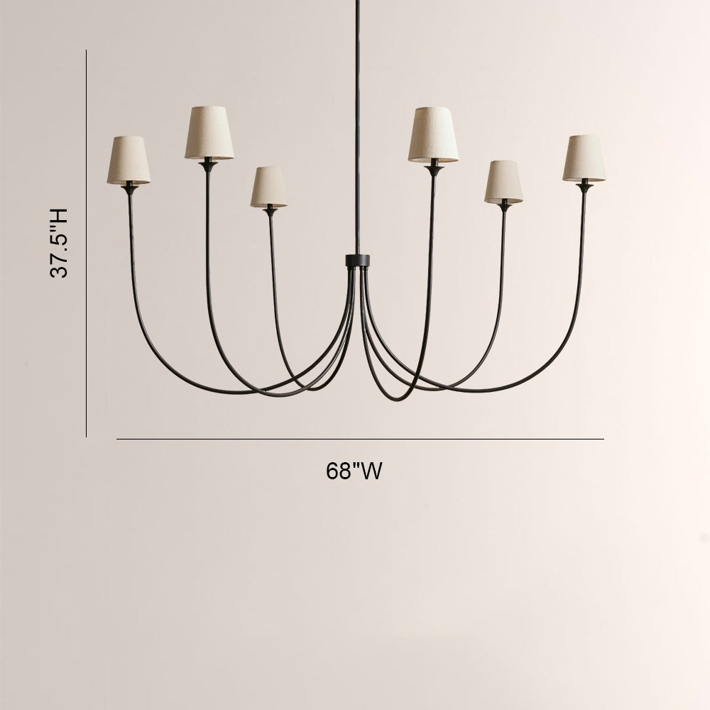 Veyra 6 Light Round Chandelier 42"D 55"D 68"D