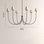 Veyra 6 Light Round Chandelier 42"D 55"D 68"D