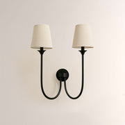 Veyra Double Arm 2 Light Linen Wall Sconce