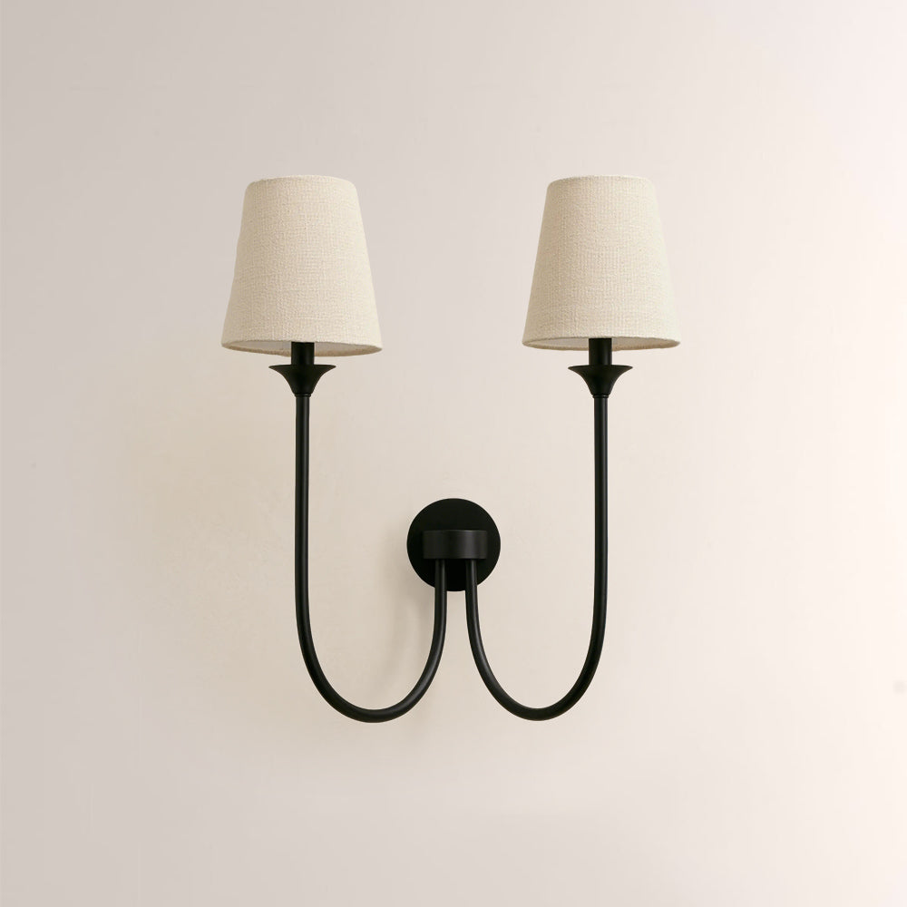 Veyra Double Arm 2 Light Linen Wall Sconce