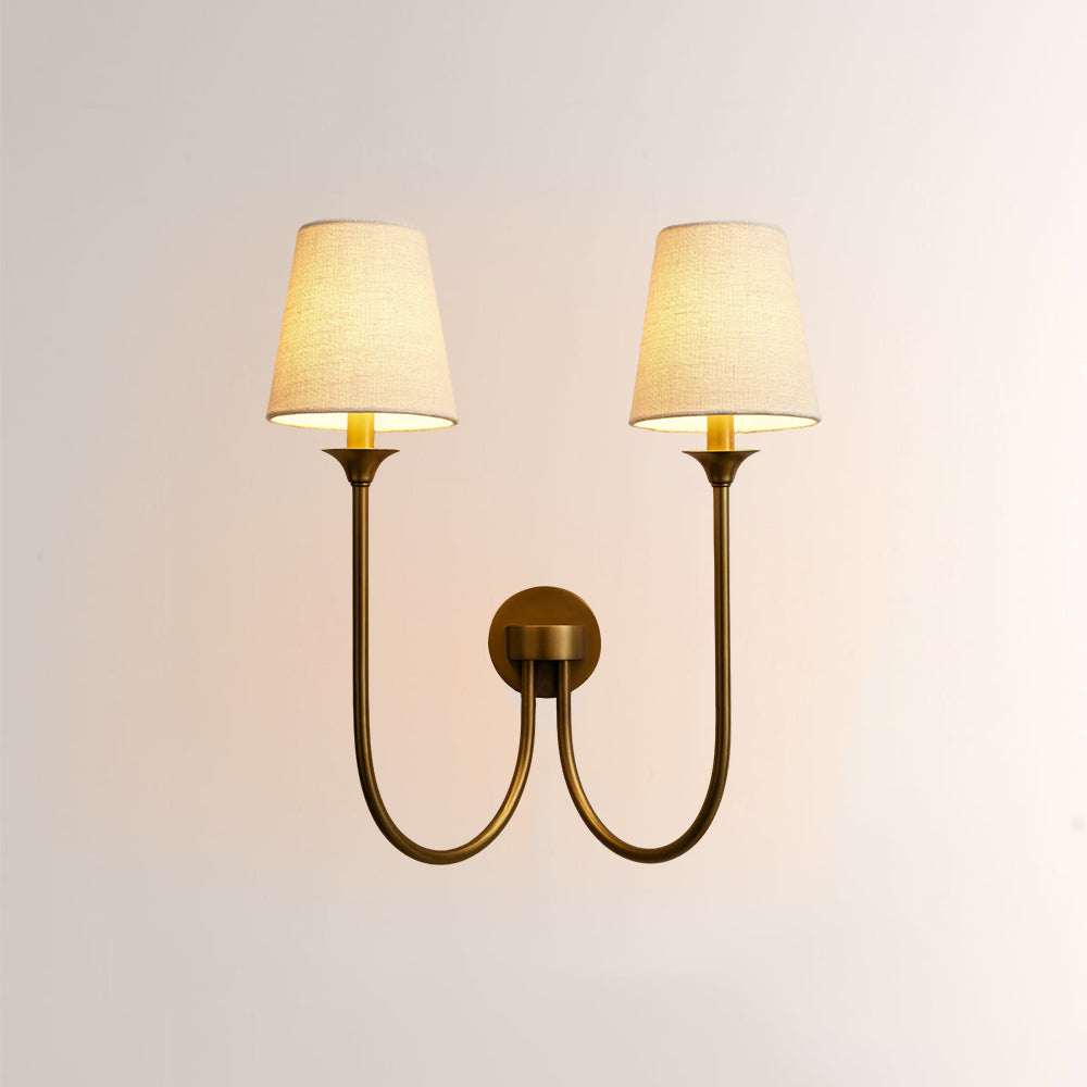 Veyra Double Arm 2 Light Linen Wall Sconce
