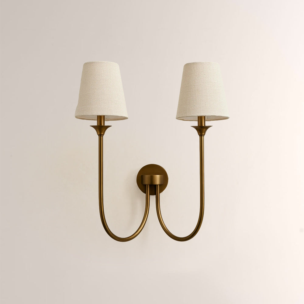 Veyra Double Arm 2 Light Linen Wall Sconce