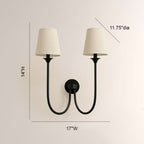 Veyra Double Arm 2 Light Linen Wall Sconce