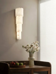 Semi Cylindrical Alba Cascade Alabaster Wall Sconce