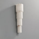 Semi Cylindrical Alba Cascade Alabaster Wall Sconce