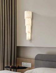 Semi Cylindrical Alba Cascade Alabaster Wall Sconce