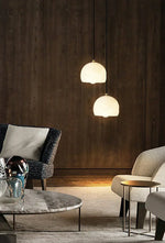 Semicircular Alabaster Pendant Light — image 9