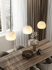 Semicircular Alabaster Pendant Light — image 11