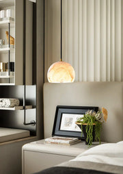 Semicircular Alabaster Pendant Light — image 4