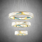 Marin Colorful 3 Tiers Round Crystal Chandelier