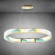 Marin Oval Colorful Crystal Chandelier Lighting 42“