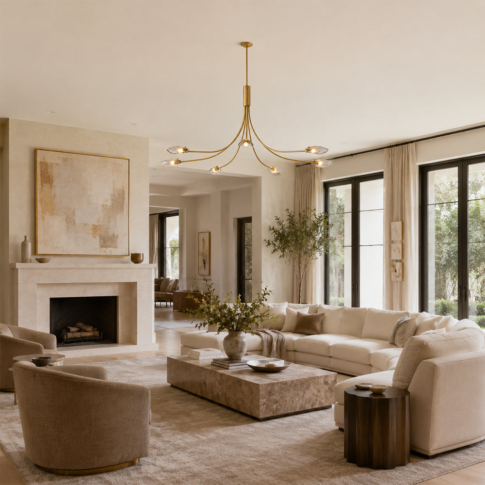 Marenna Smoke Glass Round Chandelier