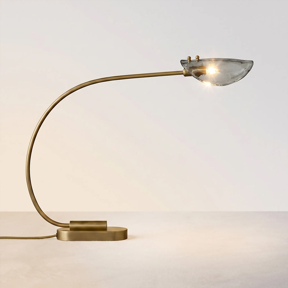 Marenna Smoke Glass Long Arm Table Lamp