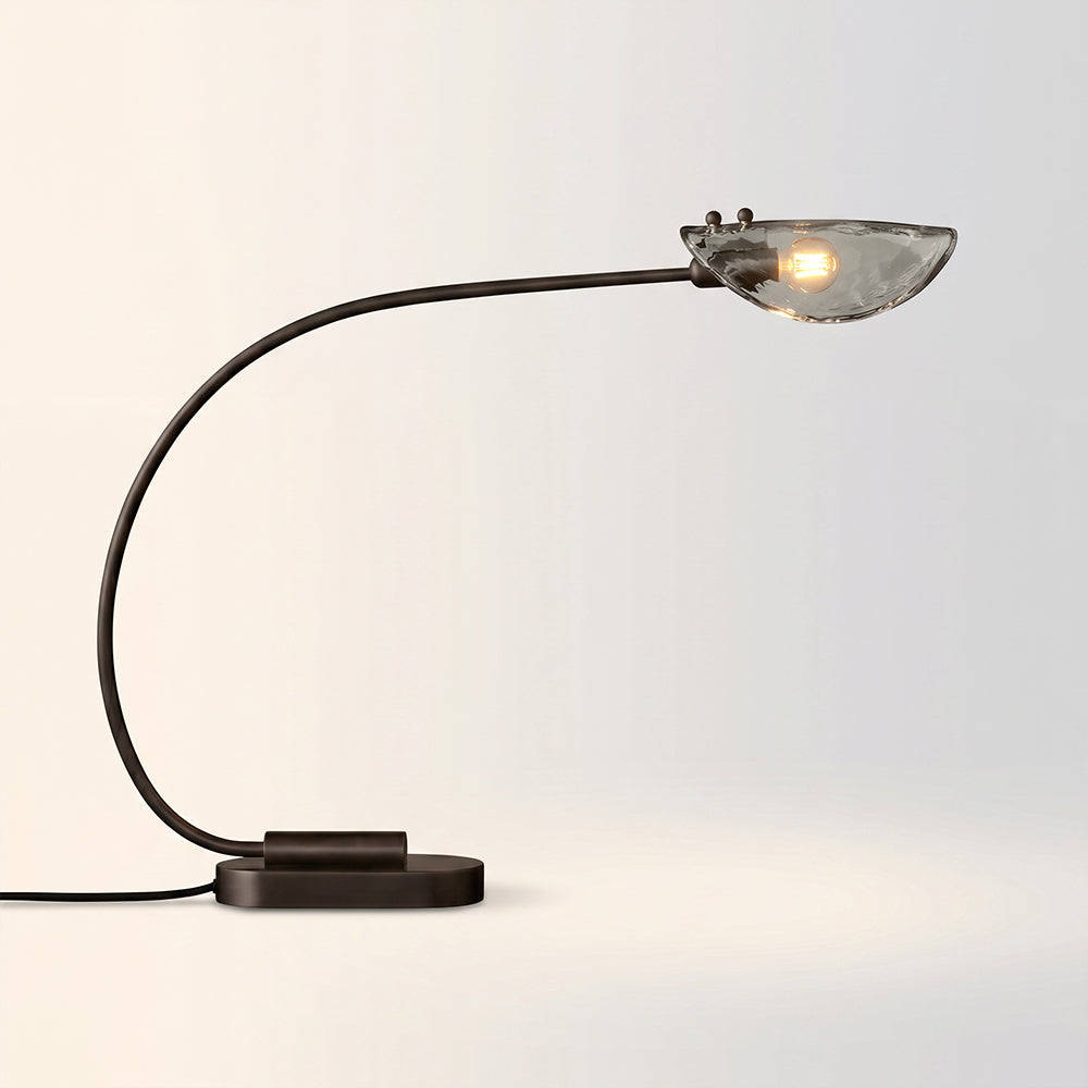 Marenna Smoke Glass Long Arm Table Lamp