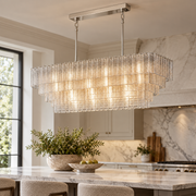 Sirevia Glass Rectangular Chandelier 59