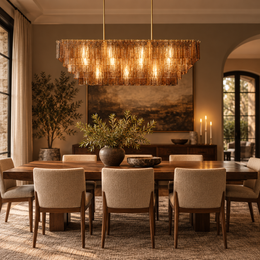 Sirevia Glass Rectangular Chandelier 77