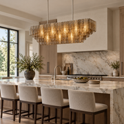 Sirevia Glass Rectangular Chandelier 59