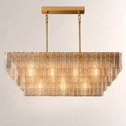 Sirevia Glass Rectangular Chandelier 59