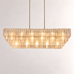 Sirevia Glass Rectangular Chandelier 77
