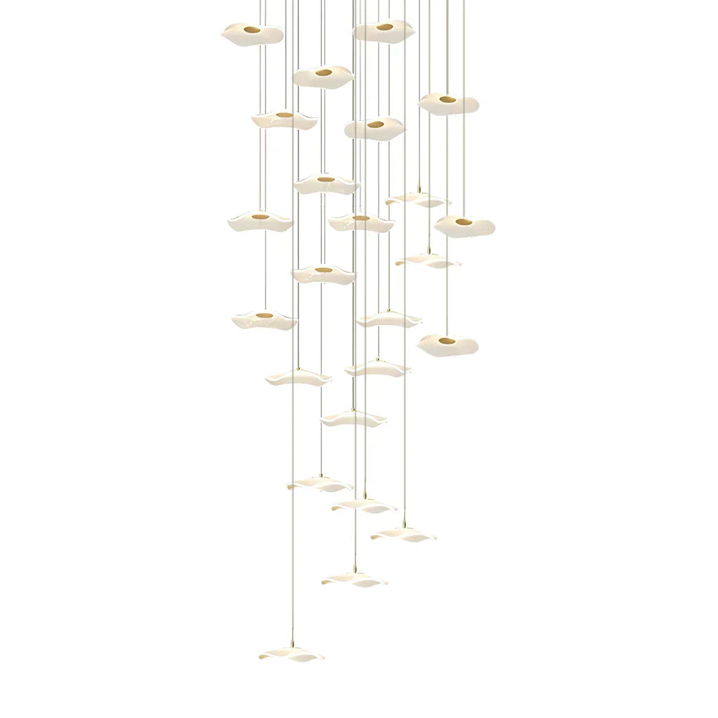 Small Acrylic Lotus Leaves LED Creative Modern Staircase Chandelier