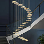 Small Acrylic Lotus Leaves LED Creative Modern Staircase Chandelier