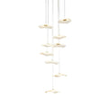 Small Acrylic Lotus Leaves LED Creative Modern Staircase Chandelier
