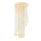 Spiral Raindrop Crystal Ball Three Step Dimming LED Staircase Chandelier