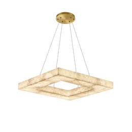 Square Modern Alabaster Chandelier
