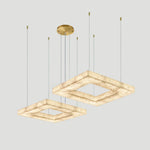 Square Modern Alabaster Chandelier