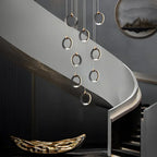 Staircase Lighting Chandelier LED Ring Cluster Rotating Ceiling Light