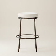 Thadeus Backless Fabric Swivel Bar and Counter Stool Living Room