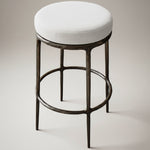 Thadeus Backless Fabric Swivel Bar and Counter Stool Living Room