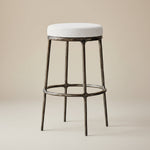 Thadeus Backless Fabric Swivel Bar and Counter Stool Living Room