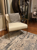 Axton Forge Retro Silver Iron Frame Armchair For Living Room