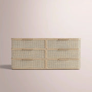 Trevia 6-Drawer Dresser — GREIGE OAK / CANE