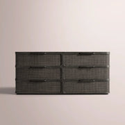 Trevia 6-Drawer Dresser — BLACK OAK / CANE