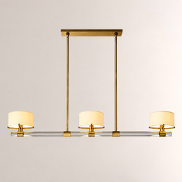 Trumere Linear Linen Shade Chandelier 54