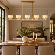 Trumere Linear Linen Shade Chandelier 72