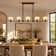 Trumere Linear Linen Shade Chandelier 72
