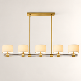 Trumere Linear Linen Shade Chandelier 72