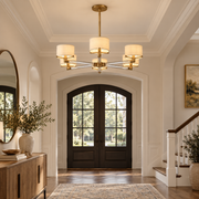 Trumere Round Linen Shade Chandelier 36