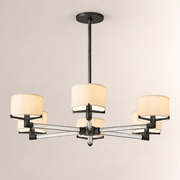 Trumere Round Linen Shade Chandelier 36
